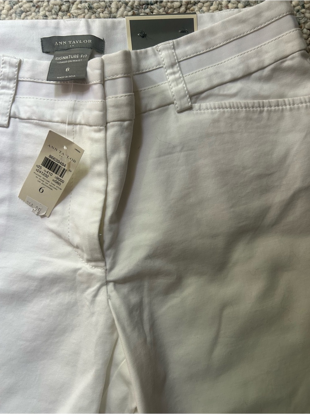 Ann Taylor Womens White Chino Pants